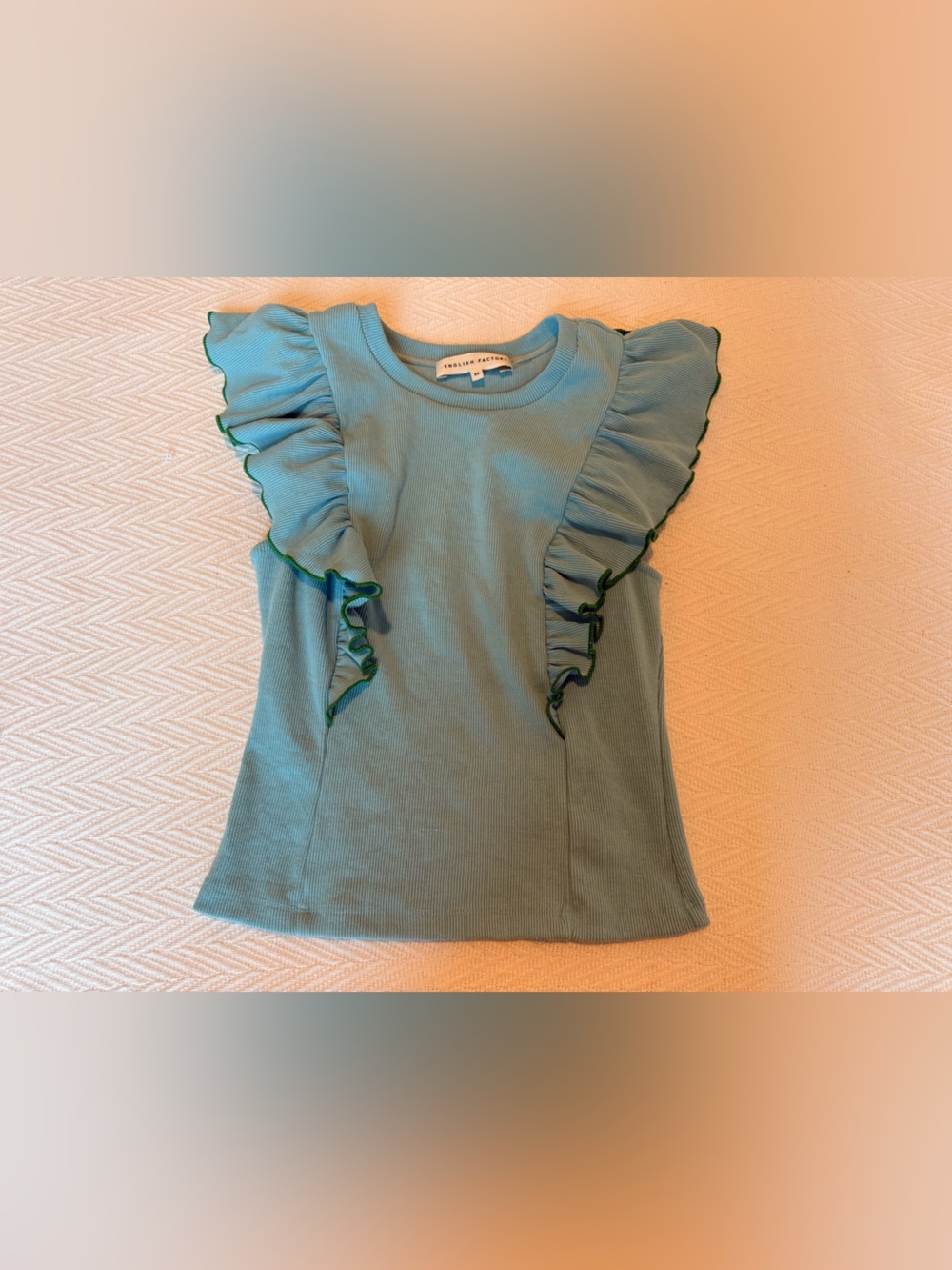English Factory Merrow Ruffle Top 🩵